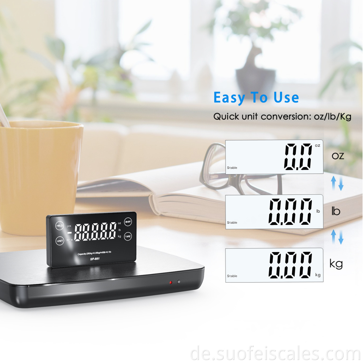 SF-881 Edelstahl Elektronische Paketversand Postskala Digital Wireless Marcel Table Skala